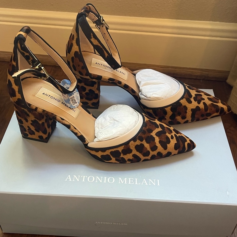 ANTONIO MELANI heels NEW!! sandals leopard